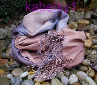 Šál krémový smotanový ružový zlatá nitka 