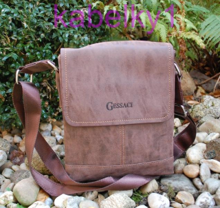  Pánska taška hnedá štepovaná crossbody 