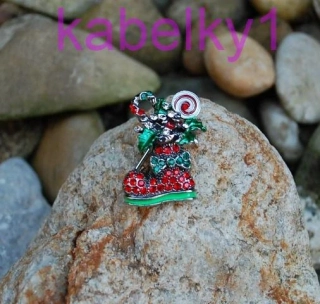 Brošňa červená mikulášská čižmička