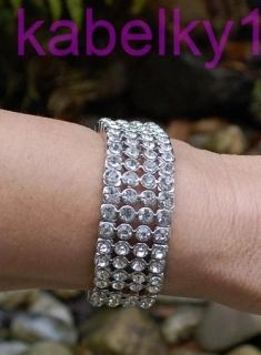 Náramok strieborný strieborné brúsené sklo 