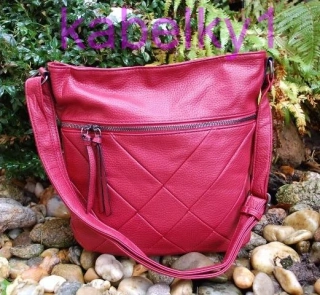 Bordová kabelka strieborné kovanie matná 