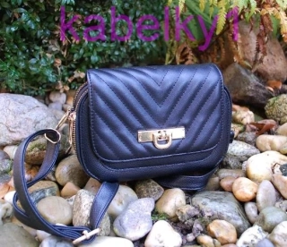 Kabelka čierna zlaté kovanie dlhé ramienko