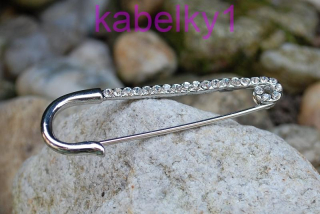 Brošňa spona strieborná farba brúsené sklo