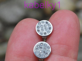 Náušnice strieborné zrkadlové brúsené sklo