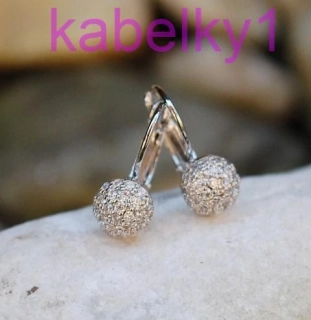 Náušnice strieborná farba brúsené sklo 