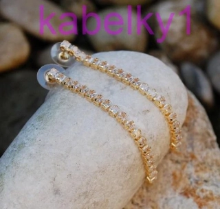 Náušnice zlaté štrasové spoločenské strieborné brúsené sklo