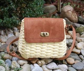 Kabelka špagátová žlto hnedá pletená