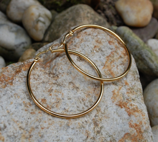 Náušnice kruhy zlatá farba chirurgická oceľ  