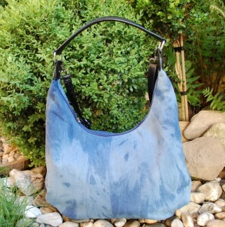 Kabelka modrá riflová džínsová melírovaná 