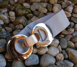 Opasok strieborný pružný zlatá pracka  