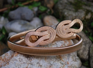 Opasok zlatý ozdobná spona pružný kovový