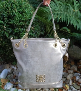 Kabelka zlatá zlatistá zlaté retiazky LAURA BIAGGI