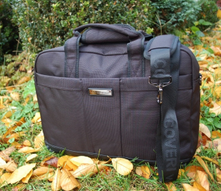 Pánska čierna aktovka kufrík veľká tmavé logo COVERI 