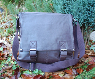  Pánska hnedá taška látkové ramienko crossbody prehadzovačka MAHEL  