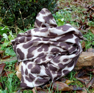 Šatka smotanová krémová hnedá čierna leopardí vzor