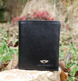 Pánska peňaženka čierna s leskom malá PETERSON