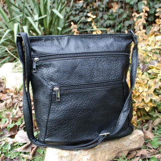 Kabelka čierna strieborné tmavé kovanie