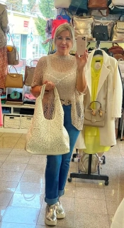 Kabelka biela matná veľká a malá  