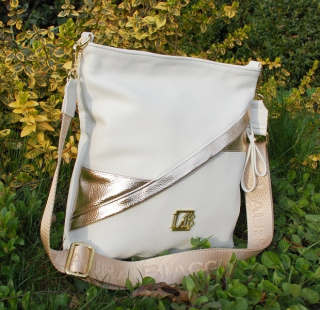 Kabelka zlatá biela crossbody LAURA BIAGGI