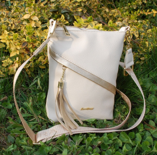 Kabelka smotanová zlatá crossbody LAURA BIAGGI