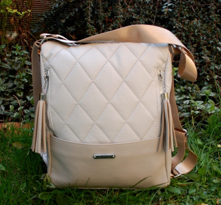 Kabelka šedá prešívaná dlhé ramienko batoh