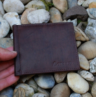 Pánska hnedá peňaženka dolárovka koža matná LORANZO