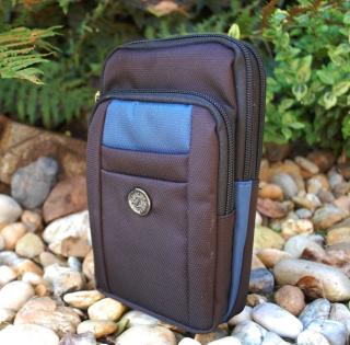 Pánska čierno modrá taška na opasok crossbody